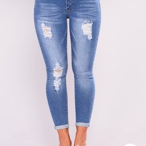 Fashion Nova medium wash jeans